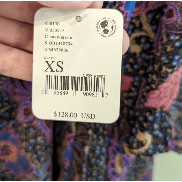 🆕 Free People Teegan Mini Dress in Midnight Combo Size XS - Picture 6 of 12